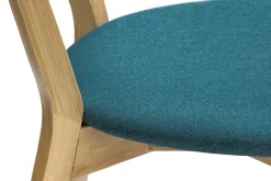 Best Sale Miliboo Set de 2 sillas vintage roble y asiento azul pavo real DOVE