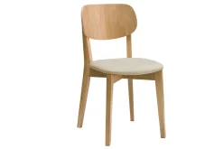 Online Miliboo Set de 2 sillas vintage roble y asiento beige LUCIA