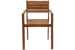Outlet Miliboo Set de 2 sillones de jardín apilables de acacia maciza CANOPEE
