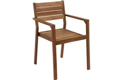 Outlet Miliboo Set de 2 sillones de jardín apilables de acacia maciza CANOPEE