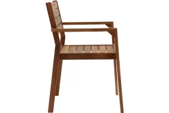 Outlet Miliboo Set de 2 sillones de jardín apilables de acacia maciza CANOPEE