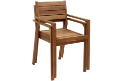 Outlet Miliboo Set de 2 sillones de jardín apilables de acacia maciza CANOPEE