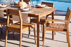 Outlet Miliboo Set de 2 sillones de jardín apilables de acacia maciza CANOPEE