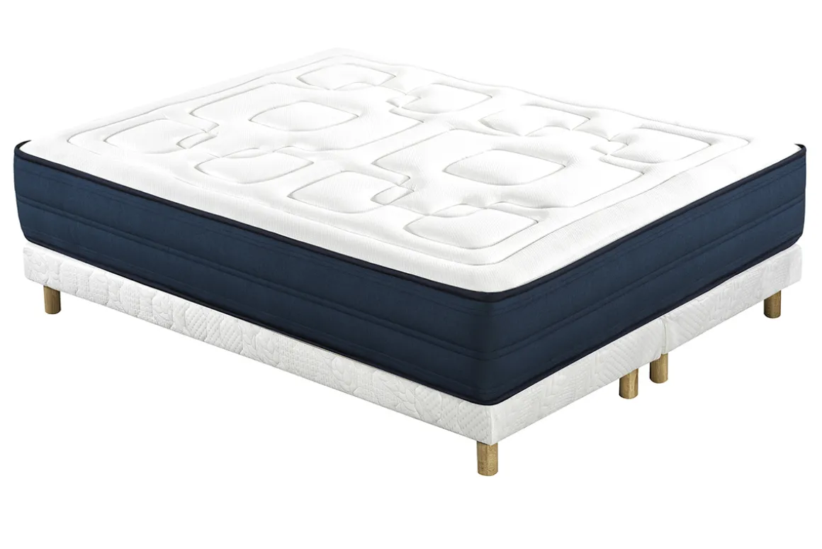 Best Sale Miliboo Set de 2 somieres tapizados en blanco con patas de madera 90 × 200 cm JAMI