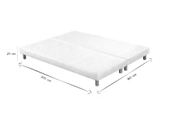 Best Sale Miliboo Set de 2 somieres tapizados en blanco con patas de madera 80 × 200 cm JAMI
