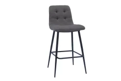 Cheap Miliboo Set de 2 taburetes de cocina de diseño en tela gris y metal 65 cm de altura ESCAPE