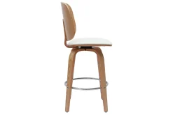 Cheap Miliboo Set de 2 taburetes de cocina giratorios de diseño blanco y madera clara 66 cm BECK