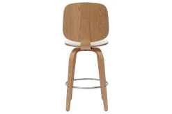 Cheap Miliboo Set de 2 taburetes de cocina giratorios de diseño blanco y madera clara 66 cm BECK
