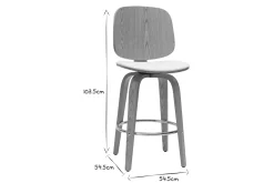 Cheap Miliboo Set de 2 taburetes de cocina giratorios de diseño blanco y madera clara 66 cm BECK