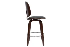 Discount Miliboo Set de 2 taburetes de cocina giratorios de diseño negros y madera oscura 66 cm BECK