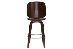 Discount Miliboo Set de 2 taburetes de cocina giratorios de diseño negros y madera oscura 66 cm BECK