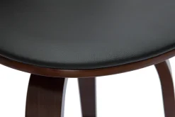 Discount Miliboo Set de 2 taburetes de cocina giratorios de diseño negros y madera oscura 66 cm BECK