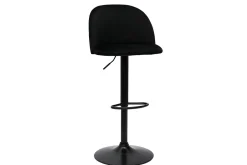 Cheap Miliboo Set de 2 taburetes de cocina ajustables de terciopelo negro y metal negro CELESTE