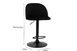 Cheap Miliboo Set de 2 taburetes de cocina ajustables de terciopelo negro y metal negro CELESTE