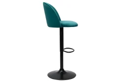 Sale Miliboo Set de 2 taburetes de cocina ajustables de terciopelo azul petróleo y metal negro CELESTE