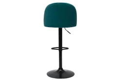 Sale Miliboo Set de 2 taburetes de cocina ajustables de terciopelo azul petróleo y metal negro CELESTE