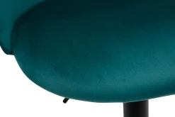Sale Miliboo Set de 2 taburetes de cocina ajustables de terciopelo azul petróleo y metal negro CELESTE