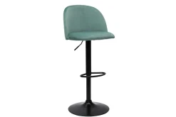 Online Miliboo Set de 2 taburetes de cocina ajustables de terciopelo verde celadón y metal negro CELESTE