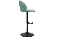 Online Miliboo Set de 2 taburetes de cocina ajustables de terciopelo verde celadón y metal negro CELESTE