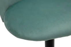 Online Miliboo Set de 2 taburetes de cocina ajustables de terciopelo verde celadón y metal negro CELESTE