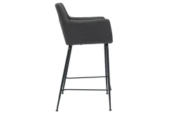Outlet Miliboo Set de 2 taburetes de cocina de tela gris antracita 65 cm CARLIE
