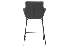 Outlet Miliboo Set de 2 taburetes de cocina de tela gris antracita 65 cm CARLIE