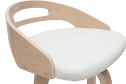 Online Miliboo Set de 2 taburetes de cocina de diseño madera clara y poliuretano blanco 65 cm MANO
