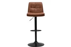 Outlet Miliboo Set de 2 taburetes de cocina ajustables de poliuretano negro y metal negro HASTA