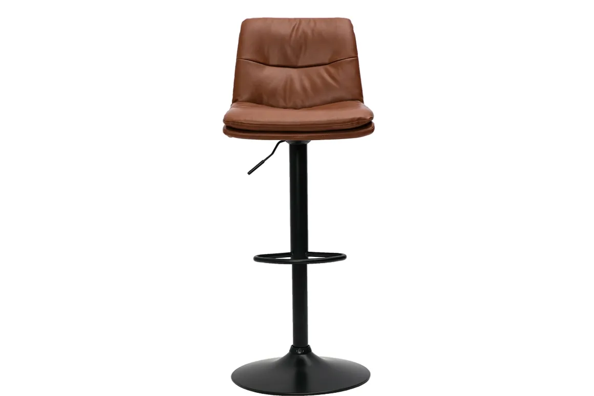Outlet Miliboo Set de 2 taburetes de cocina ajustables de poliuretano negro y metal negro HASTA