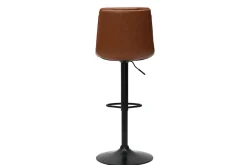 Outlet Miliboo Set de 2 taburetes de cocina ajustables de poliuretano negro y metal negro HASTA