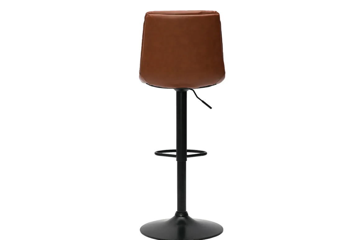 Outlet Miliboo Set de 2 taburetes de cocina ajustables de poliuretano negro y metal negro HASTA