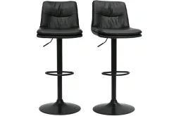 Best Sale Miliboo Set de 2 taburetes de cocina ajustables de poliuretano negro y metal negro ZUCK