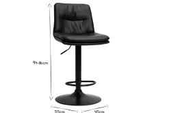 Best Sale Miliboo Set de 2 taburetes de cocina ajustables de poliuretano negro y metal negro ZUCK