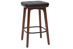 Best Miliboo Set de 2 taburetes de cocina vintage negros de madera oscura 65 cm GRAMMA
