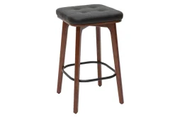 Best Miliboo Set de 2 taburetes de cocina vintage negros de madera oscura 65 cm GRAMMA