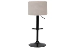 Store Miliboo Set de 2 taburetes de cocina regulables de tejido efecto aterciopelado beige y metal negro MONTI