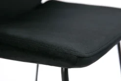 Fashion Miliboo Set de 2 taburetes de cocina fijos de terciopelo negro con patas de metal negro 65 cm KAOLY