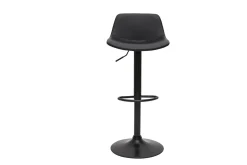 Outlet Miliboo Set de 2 taburetes de cocina ajustables de poliuretano y metal negro NONIE