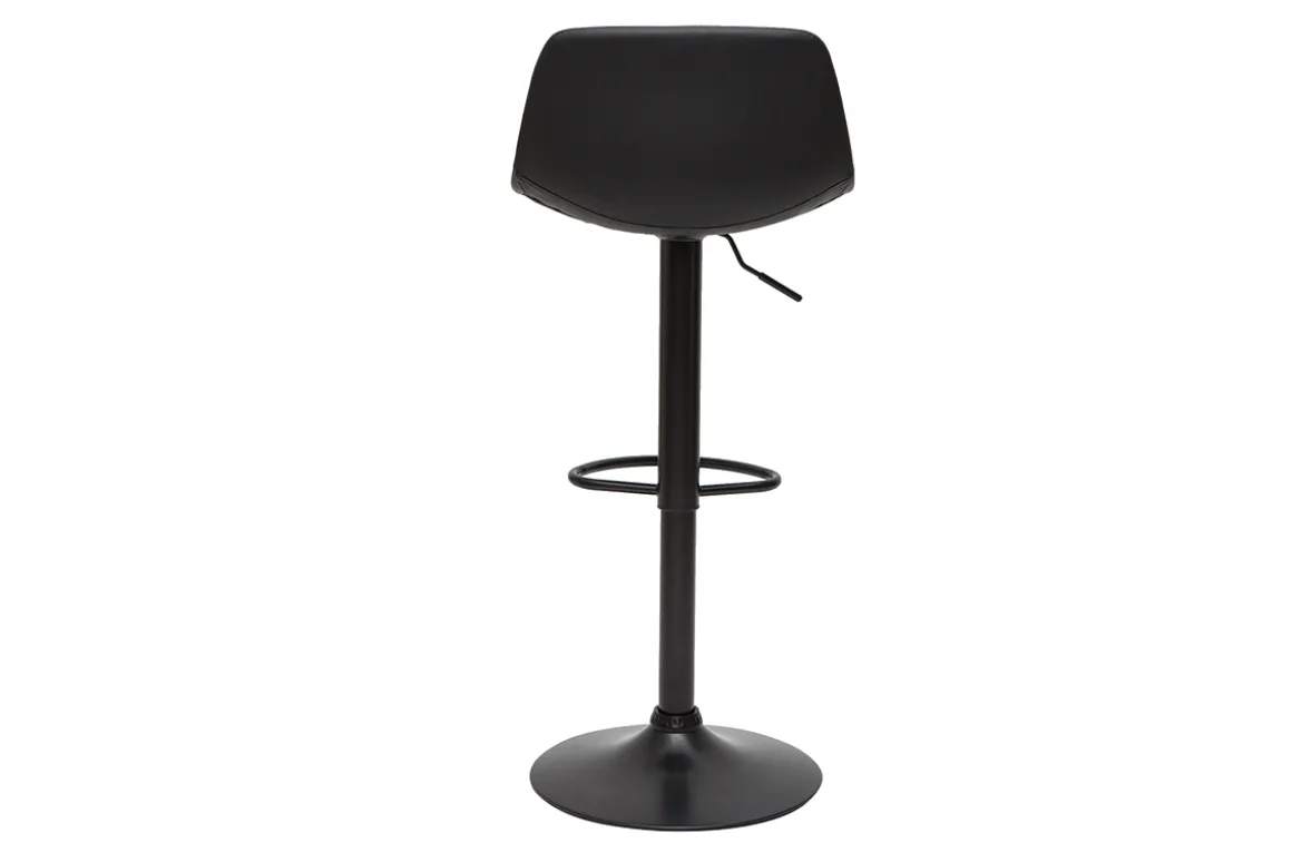 Outlet Miliboo Set de 2 taburetes de cocina ajustables de poliuretano y metal negro NONIE