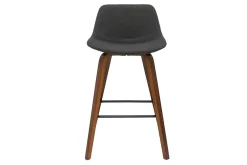 Online Miliboo Set de 2 taburetes de cocina de diseño gris oscuro y nogal 65 cm NONIE