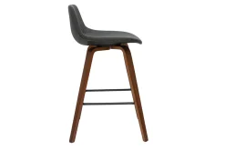 Online Miliboo Set de 2 taburetes de cocina de diseño gris oscuro y nogal 65 cm NONIE