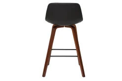 Flash Sale Miliboo Set de 2 taburetes de cocina de diseño negro y nogal 65 cm NONIE