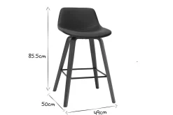 Flash Sale Miliboo Set de 2 taburetes de cocina de diseño negro y nogal 65 cm NONIE