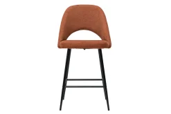 Discount Miliboo Set de 2 taburetes de cocina efecto aterciopelado texturizado terracota 65 cm COSETTE