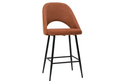 Discount Miliboo Set de 2 taburetes de cocina efecto aterciopelado texturizado terracota 65 cm COSETTE