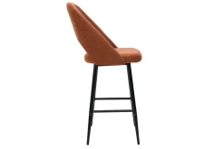 Discount Miliboo Set de 2 taburetes de cocina efecto aterciopelado texturizado terracota 65 cm COSETTE