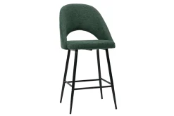 Fashion Miliboo Set de 2 taburetes de cocina efecto aterciopelado texturizado verde 65 cm COSETTE