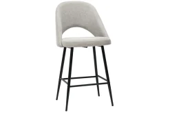 Online Miliboo Set de 2 taburetes de cocina efecto aterciopelado texturizado gris 65 cm COSETTE