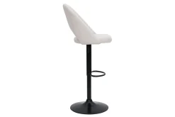 New Miliboo Set de 2 taburetes de cocina regulables de tejido efecto aterciopelado texturizado beige y metal negro COSETTE
