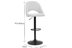 New Miliboo Set de 2 taburetes de cocina regulables de tejido efecto aterciopelado texturizado beige y metal negro COSETTE